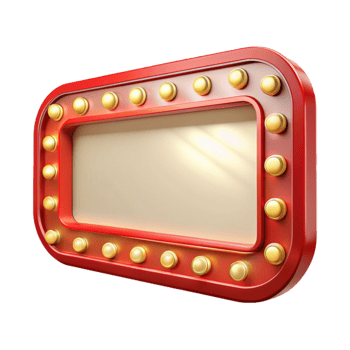 Brightly lit empty marquee for message display png