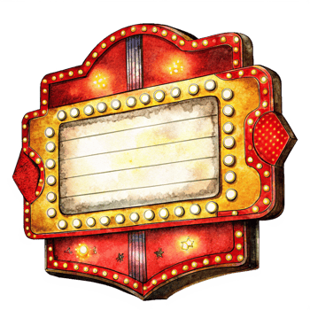 Bright marquee sign for advertising purposes png