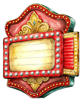Retro sign frame with glowing border png