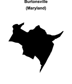 Burtonsville, Maryland blank outline map vector