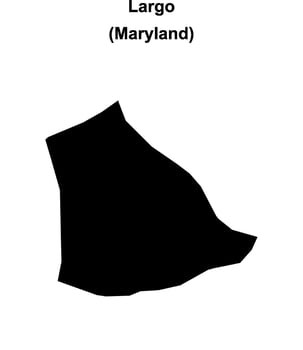 Largo, Maryland blank outline map vector
