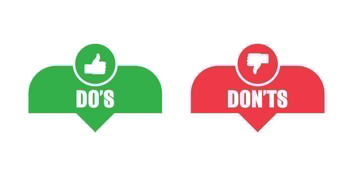 Do and Don't or Like and Unlike Icons with Positive and Negative Symbols vector