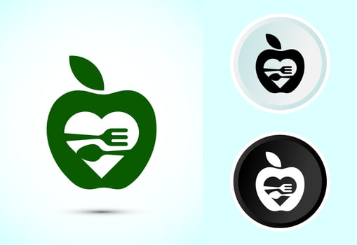 Healthy eating icon design illustration. Healthy food vector