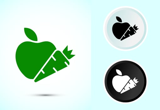 Healthy eating icon illustration. Healthy food sign vector