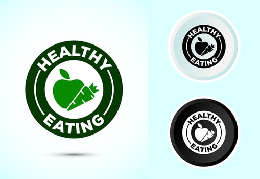 Healthy eating icon. Healthy food sign symbol vector