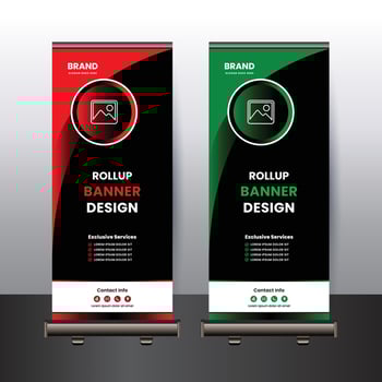 Professional business rollup banner design template vector