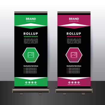 exclusive business rollup banner design template vector