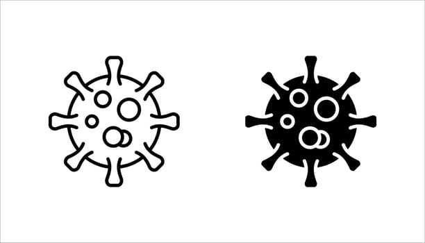 icon set,. of viruses and bacteria, on a white background. vector