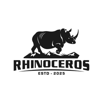 african jungle rhino logo vector