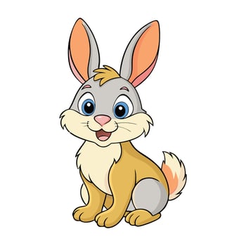 Rabbit illustration animal bunny on white background vector