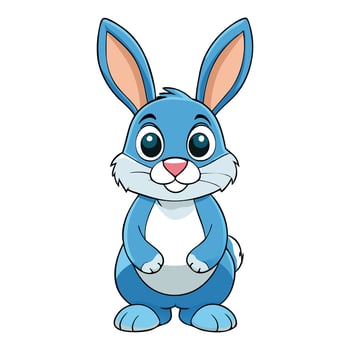Easter blue bunny with white background vector