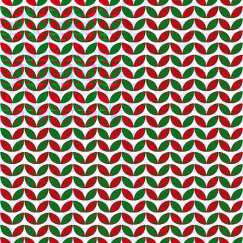 Seamless pattern design with green and red leaves for decorating wallpaper, wrapping paper and etc. vector