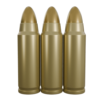 3d object of multiple weapon bullet or ammo with gold color, it looks like tin or brass, Precision Ammunition with Realistic Design png