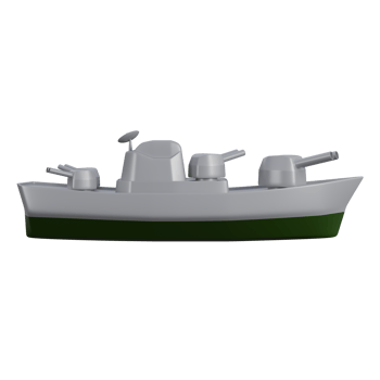 3d illustration of war ship or military ship, 3D warship illustrations featuring advanced weaponry, armored hulls, perfect for naval and military-themed projects png