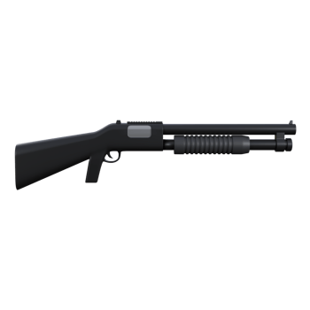 3d illustration of a black shotgun, tactical black shotgun with a modern design, perfect for military visuals. png