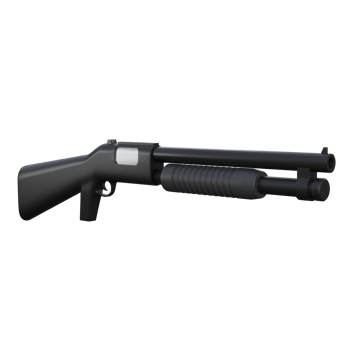 3d illustration of a black shotgun, tactical black shotgun with a modern design, erfect for military and action visuals. png