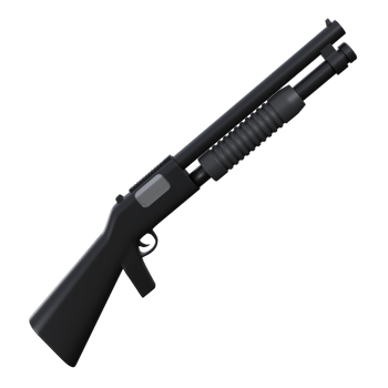 3d illustration of a black shotgun, tactical black shotgun with a modern design, erfect for military, hunting, and action visuals. png