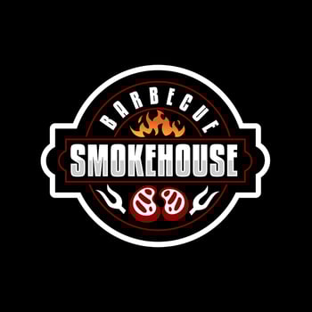Barbeque smokehouse logo vector