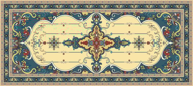 Persian carpet, classic old carpet, vintage pattern vector
