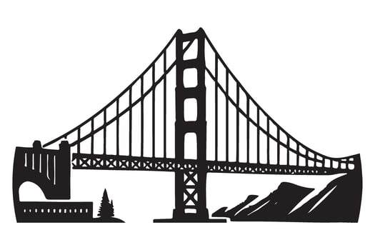 Golden Gate Bridge Illustration for San Francisco Designs vector