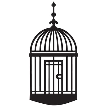 Vintage Birdcage Silhouette Illustration for Decoration Ideas vector
