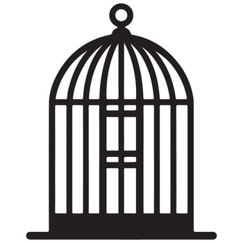 Classic Silhouette Birdcage Art for Decorative Projects vector
