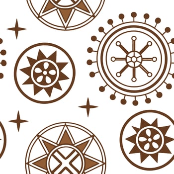 Ethiopian Geez seamless tile pattern with earthy tones and traditional motifs for cultural decor concept as Earthy toned Geez patterns arranged seamlessly for traditional Ethiopian Dynamics vector