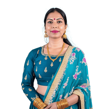 A woman in a traditional sari transparent background png