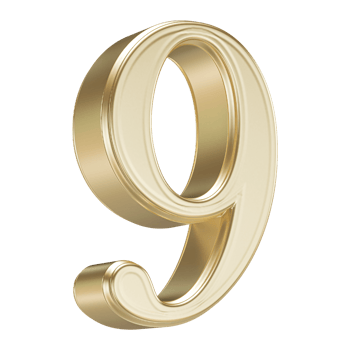 Gold Number 9 - 3D Rendering png