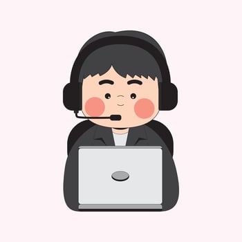 Customer Service Profession Cartoon Character Illustration vector