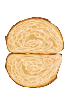 The texture in the delicious cut Piece sour dough vector