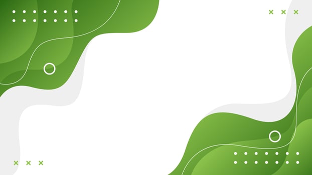 Abstract green fluid wave background with geometric shapes vector