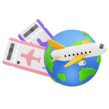 Travel icon 3d rendering illustration. airplane ticket icon 3d render png