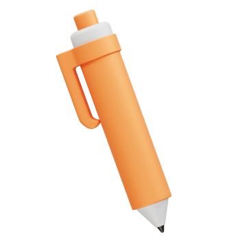 pencil and eraser icon 3d. Pen icon 3d render illustration png
