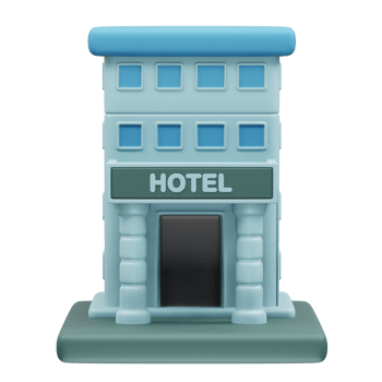 Hotel icon 3d rendering illustration png