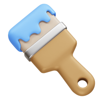 Paint Brush Icon 3d rendering illustration png