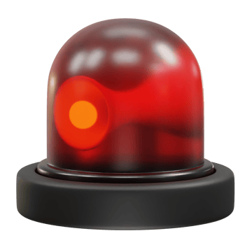 Red Emergency Beacon Light icon 3d. Warning light icon 3d rendering illustration png