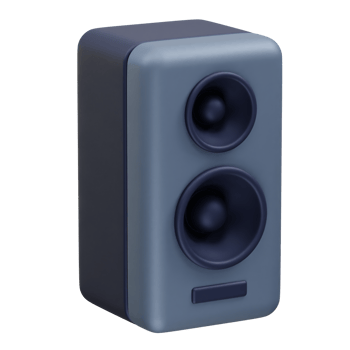 Compact Studio Monitor Speaker icon 3d rendering illustration png