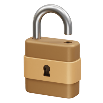 Lock icon 3d rendering illustration png
