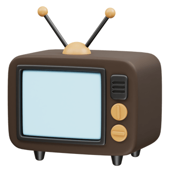 Retro Television icon 3D Render illustration png
