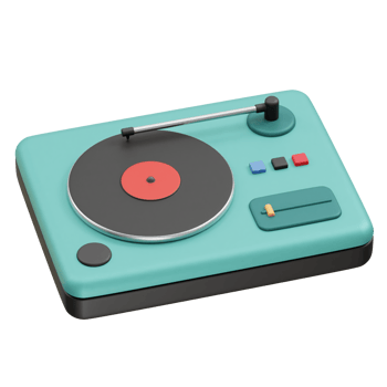 Turntable 3D Render icon. Vinyl record icon 3d rendering illustration png