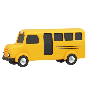 Yellow School Bus icon 3d rendering illustration png