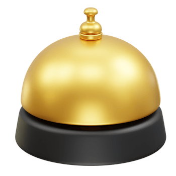 Reception Bell icon 3d rendering illustration png