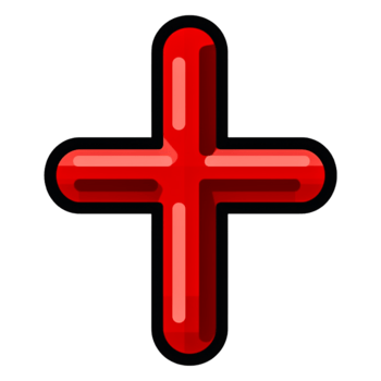 Red Plus Sign Icon Isolated on Transparent Background for Design Use png