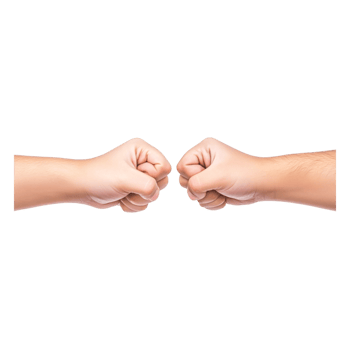 Dynamic Celebration of Teamwork with Fist Bumps on png