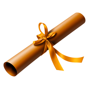 Brown Scroll with Ribbon for Certificate or Diploma Presentation png