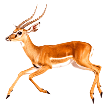 Elegant Antelope Running with Grace in a Natural Habitat Scene png