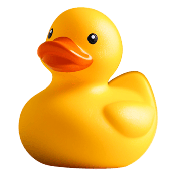 Bright Yellow Rubber Duck Floating on a Calm Surface of Water png