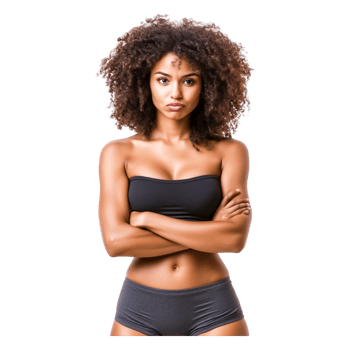 Confident Young Woman with Natural Hair Posing in Sportswear png
