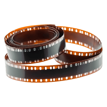 Vintage Film Roll with Clear Frames on a Transparent Background png